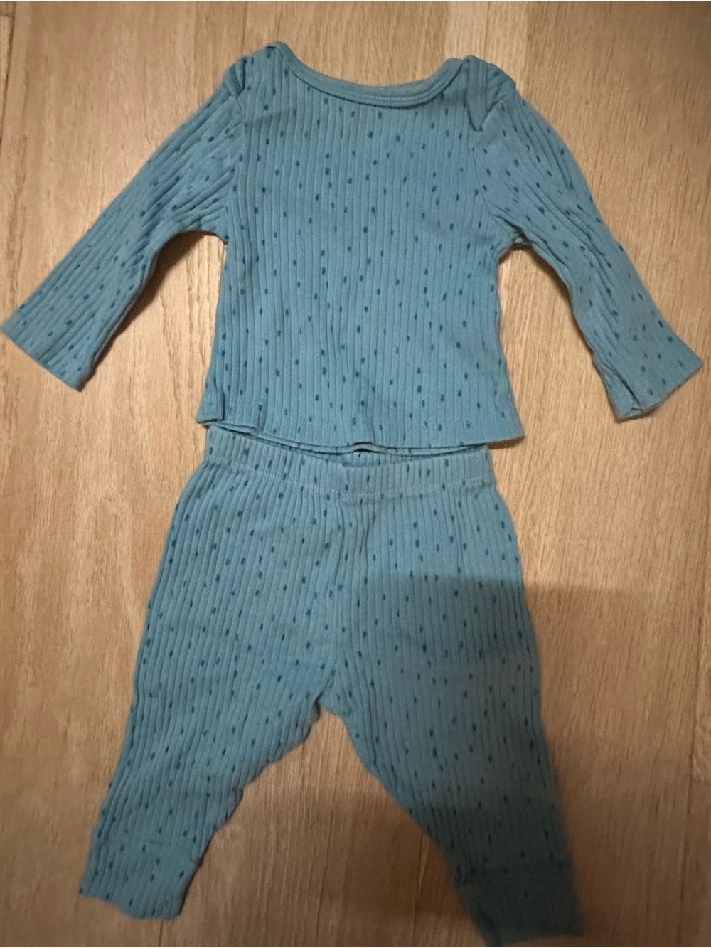 Cloud Island Blue Ribbed baby Pajama Set